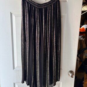 Free People Carmen lurex black gold metallic maxi skirt L